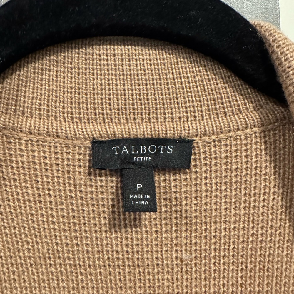 Talbots Tan Cardigan Sweater Soft Knit - Picture 3 of 9